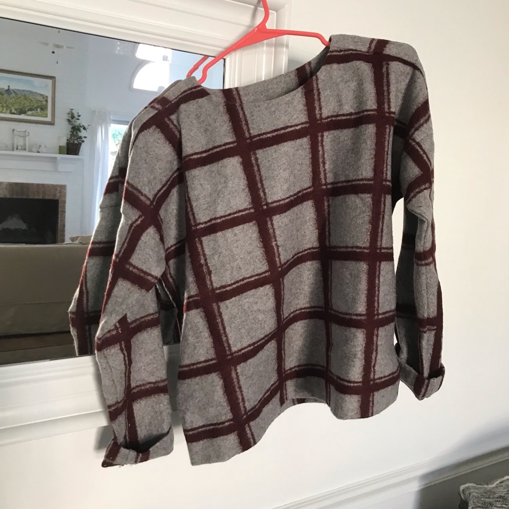 Madewell wool plaid shirt-XS